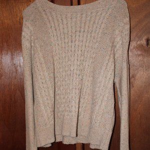 Target tan & multicolored dot sweater.